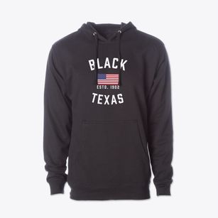 Black Texas Patriot Cotton Hoodie Sweatshirt
