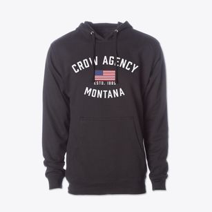 Crow Agency Montana Patriot Cotton Hoodie Sweatshirt