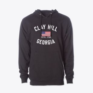 Clay Hill Georgia Patriot Cotton Hoodie Sweatshirt