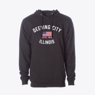Deering City Illinois Patriot Cotton Hoodie Sweatshirt