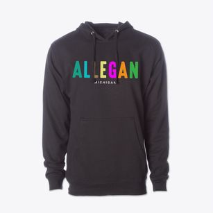 Allegan Michigan Color Pop Cotton Hoodie Sweatshirt