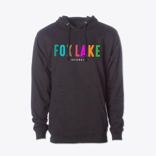 Fox Lake Wisconsin Color Pop Cotton Hoodie Sweatshirt