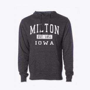 Milton Iowa Classic Established Cotton Hoodie Sweatshirt