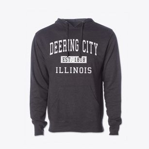Deering City Illinois Classic Established Cotton Hoodie Sweatshirt