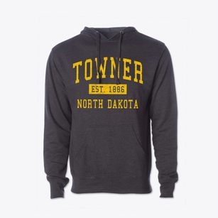 Towner North Dakota Classic Established Cotton Hoodie Sweatshirt