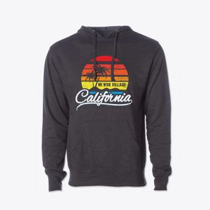 Mi-wuk Village California Palm Tree Sunset Cotton Hoodie Sweatshirt
