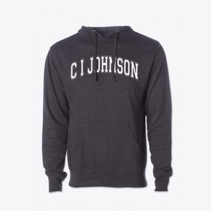 C I Johnson Elementary School Varsity Arch Cotton Hoodie Sweatshirt