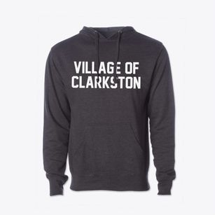 Village Of Clarkston Michigan Classic Block Cotton Hoodie Sweatshirt