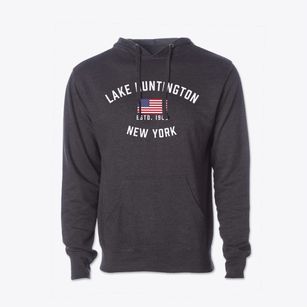 Lake Huntington New York Patriot Cotton Hoodie Sweatshirt