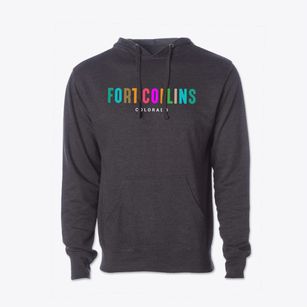 Fort Collins Colorado Color Pop Cotton Hoodie Sweatshirt