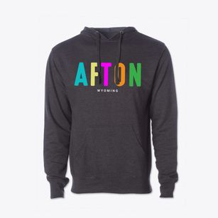Afton Wyoming Color Pop Cotton Hoodie Sweatshirt
