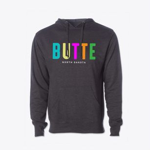Butte North Dakota Color Pop Cotton Hoodie Sweatshirt