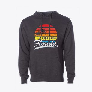 Anna Maria Florida Palm Tree Sunset Cotton Hoodie Sweatshirt
