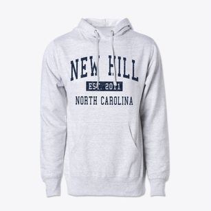 New Hill North Carolina Classic Established Cotton Hoodie Sweatshirt