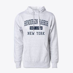 Henderson Harbor New York Classic Established Cotton Hoodie Sweatshirt