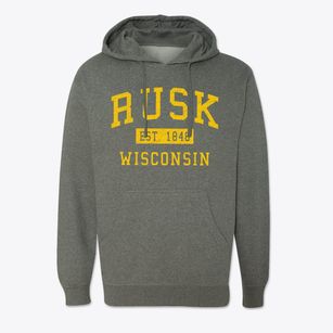 Rusk Wisconsin Classic Established Cotton Hoodie Sweatshirt
