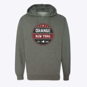 Orange New York Americana Cotton Hoodie Sweatshirt