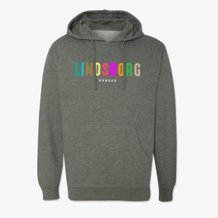 Lindsborg Kansas Color Pop Cotton Hoodie Sweatshirt