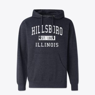 Hillsboro Illinois Classic Established Cotton Hoodie Sweatshirt