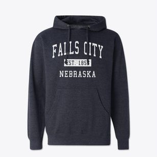 Falls City Nebraska Classic Established Cotton Hoodie Sweatshirt