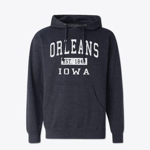 Orleans Iowa Classic Established Cotton Hoodie Sweatshirt
