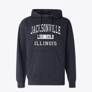 Jacksonville Illinois Classic Established Cotton Hoodie Sweatshirt