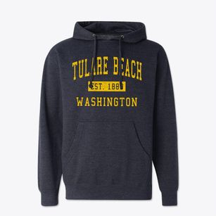 Tulare Beach Washington Classic Established Cotton Hoodie Sweatshirt