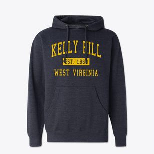 Kelly Hill West Virginia Classic Established Cotton Hoodie Sweatshirt