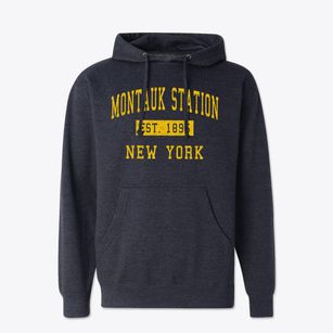 Montauk Station New York Classic Established Cotton Hoodie Sweatshirt