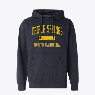 Triple Springs North Carolina Classic Established Cotton Hoodie Sweatshirt