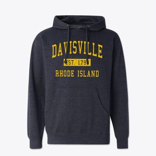 Davisville Rhode Island Classic Established Cotton Hoodie Sweatshirt