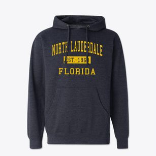 North Lauderdale Florida Classic Established Cotton Hoodie Sweatshirt