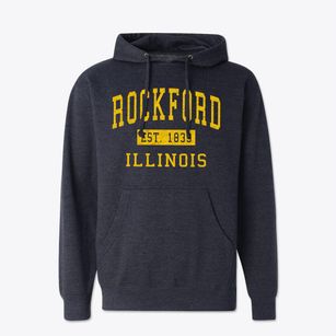Rockford Illinois Classic Established Cotton Hoodie Sweatshirt