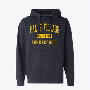 Falls Village Connecticut Classic Established Cotton Hoodie Sweatshirt
