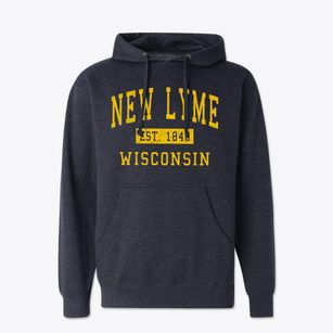 New Lyme Wisconsin Classic Established Cotton Hoodie Sweatshirt