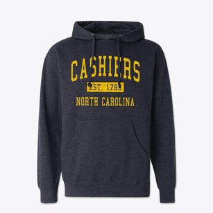 Cashiers North Carolina Classic Established Cotton Hoodie Sweatshirt