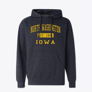 North Washington Iowa Classic Established Cotton Hoodie Sweatshirt