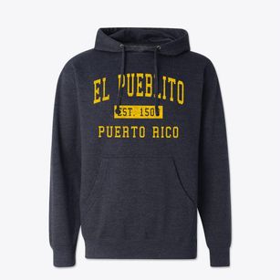 El Pueblito Puerto Rico Classic Established Cotton Hoodie Sweatshirt