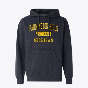 Farmington Hills Michigan Classic Established Cotton Hoodie Sweatshirt