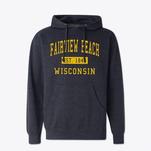 Fairview Beach Wisconsin Classic Established Cotton Hoodie Sweatshirt