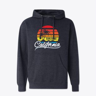 Carlsbad California Palm Tree Sunset Cotton Hoodie Sweatshirt