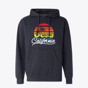 Montecito California Palm Tree Sunset Cotton Hoodie Sweatshirt