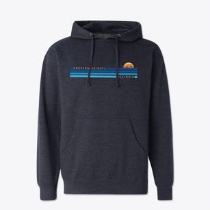 Preston Heights Illinois Water View Cotton Hoodie Sweatshirt