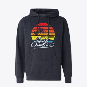 Mount Pleasant South Carolina Palm Tree Sunset Cotton Hoodie Sweatshirt