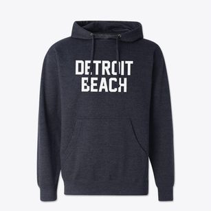 Detroit Beach Michigan Classic Block Cotton Hoodie Sweatshirt