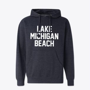 Lake Michigan Beach Michigan Classic Block Cotton Hoodie Sweatshirt