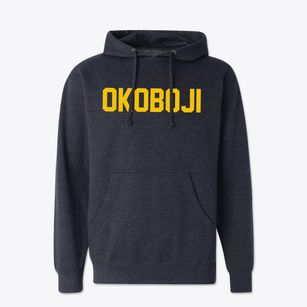 Okoboji Iowa Classic Block Cotton Hoodie Sweatshirt