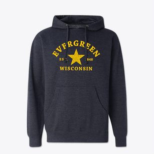 Evergreen Wisconsin Star Cotton Hoodie Sweatshirt