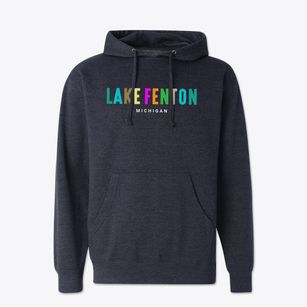 Lake Fenton Michigan Color Pop Cotton Hoodie Sweatshirt