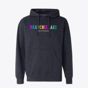 Okauchee Lake Wisconsin Color Pop Cotton Hoodie Sweatshirt